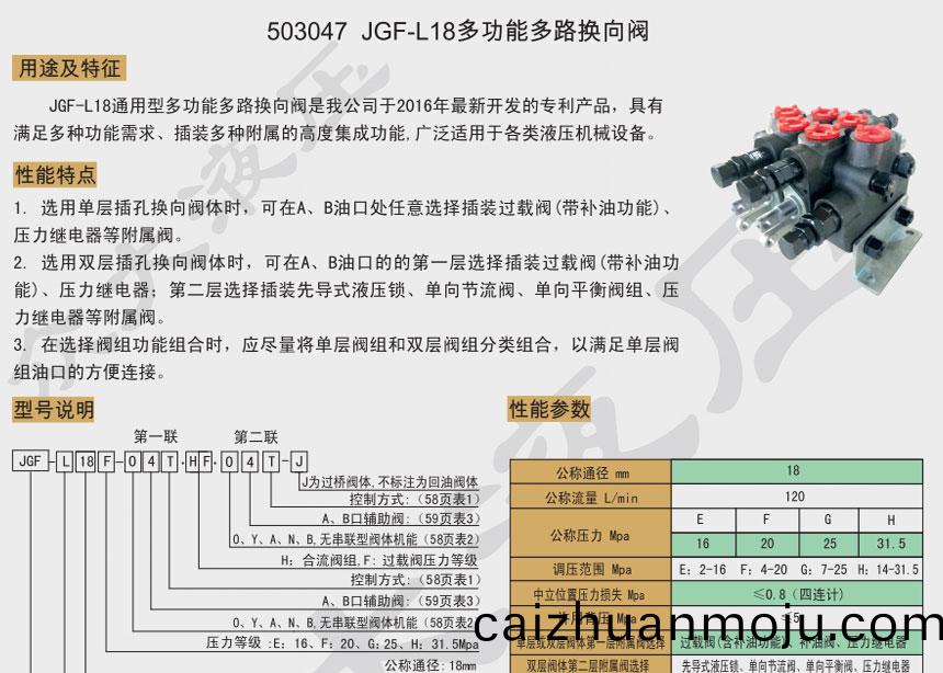 LGF-L18多(duo)功(gong)能(neng)多路(lu)换(huan)向阀(fa)